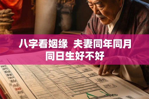 八字看姻缘  夫妻同年同月同日生好不好