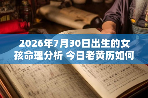 2026年7月30日出生的女孩命理分析 今日老黄历如何? 2026年7月30日出生的女孩命理分析 今日老黄历如何?