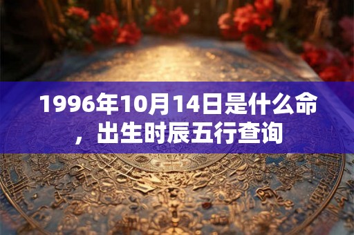 1996年10月14日是什么命，出生时辰五行查询