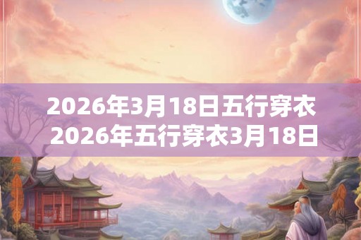 2026年3月18日五行穿衣 2026年五行穿衣3月18日该穿哪种颜色
