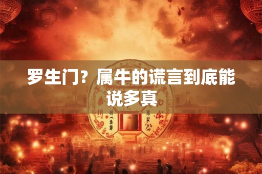 罗生门？属牛的谎言到底能说多真