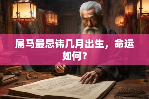 属马最忌讳几月出生，命运如何？