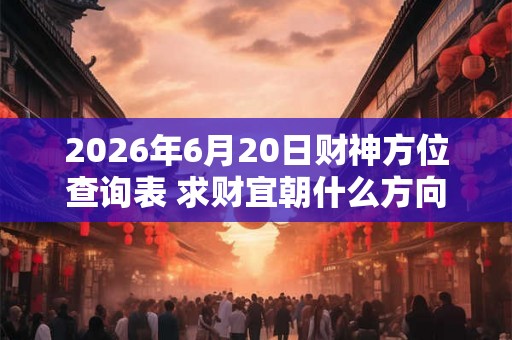 2026年6月20日财神方位查询表 求财宜朝什么方向 2026年6月20日财神方位查询表 求财宜朝什么方向