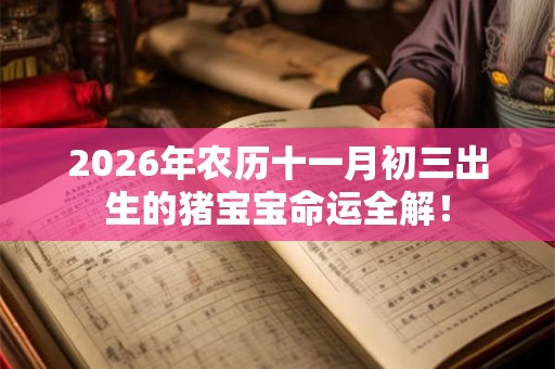 2026年农历十一月初三出生的猪宝宝命运全解！
