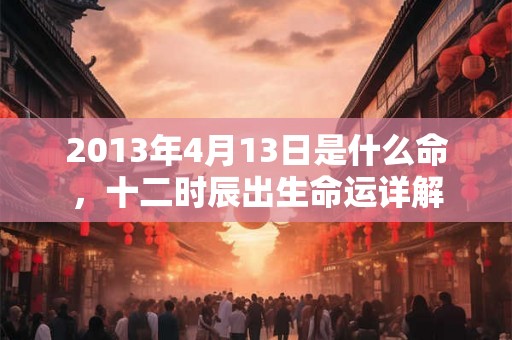 2013年4月13日是什么命，十二时辰出生命运详解