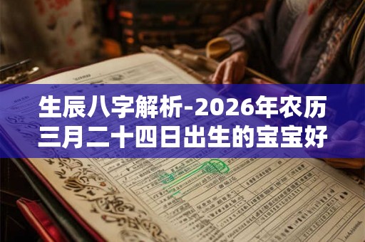 生辰八字解析-2026年农历三月二十四日出生的宝宝好不好