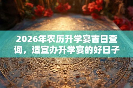 2026年农历升学宴吉日查询，适宜办升学宴的好日子