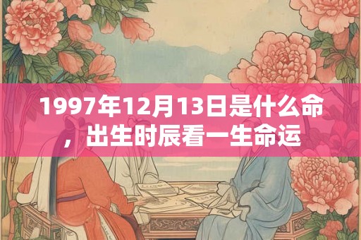 1997年12月13日是什么命，出生时辰看一生命运