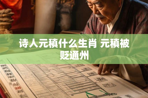 诗人元稹什么生肖 元稹被贬通州