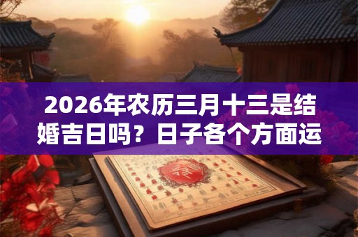 2026年农历三月十三是结婚吉日吗？日子各个方面运势？