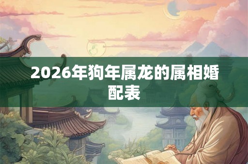 2026年狗年属龙的属相婚配表