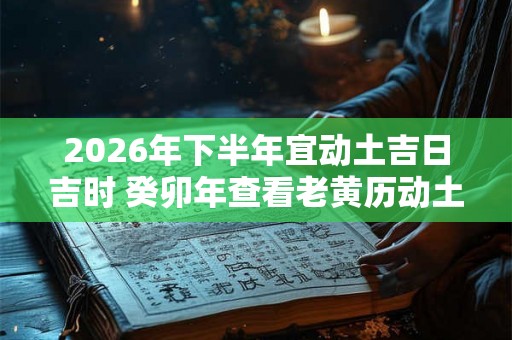 2026年下半年宜动土吉日吉时 癸卯年查看老黄历动土的黄道吉日 2026年下半年宜动土吉日吉时 癸卯年查看老黄历动土的黄道吉日