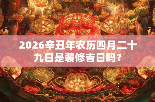 2026辛丑年农历四月二十九日是装修吉日吗？