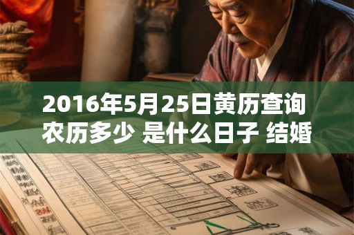 2016年5月25日黄历查询 农历多少 是什么日子 结婚吉时