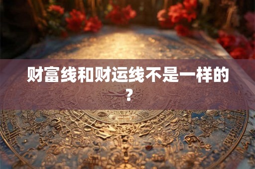 财富线和财运线不是一样的？