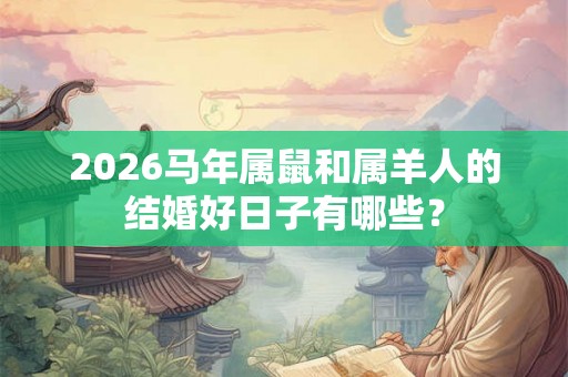 2026马年属鼠和属羊人的结婚好日子有哪些? 2026马年属鼠和属羊人的结婚好日子有哪些?