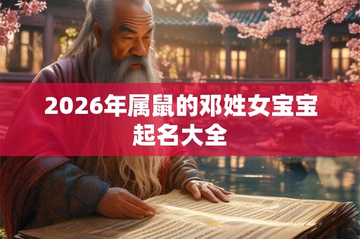 2026年属鼠的邓姓女宝宝起名大全