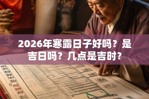 2026年寒露日子好吗？是吉日吗？几点是吉时？