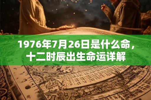 1976年7月26日是什么命，十二时辰出生命运详解