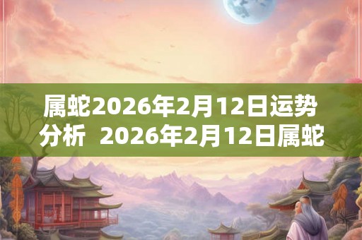 属蛇2026年2月12日运势分析 2026年2月12日属蛇今日运势 属蛇2026年2月12日运势分析 2026年2月12日属蛇今日运势