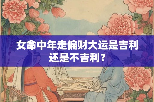 女命中年走偏财大运是吉利还是不吉利？