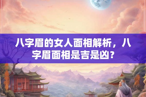 八字眉的女人面相解析，八字眉面相是吉是凶？