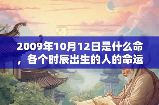2009年10月12日是什么命，各个时辰出生的人的命运