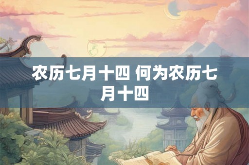 农历七月十四 何为农历七月十四