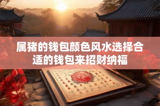 属猪的钱包颜色风水选择合适的钱包来招财纳福