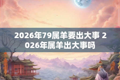 2026年79属羊要出大事 2026年属羊出大事吗