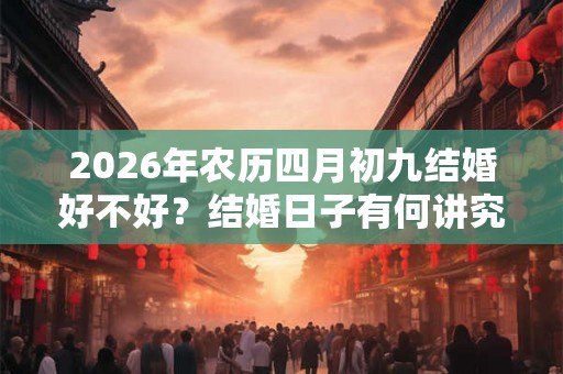 2026年农历四月初九结婚好不好？结婚日子有何讲究？