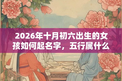 2026年十月初六出生的女孩如何起名字，五行属什么