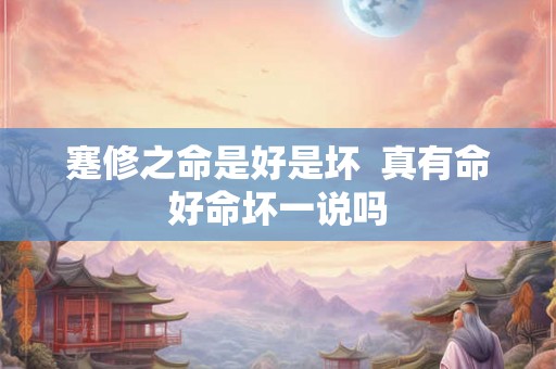 蹇修之命是好是坏  真有命好命坏一说吗