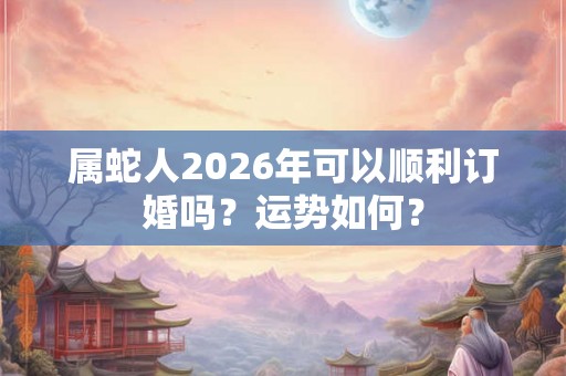 属蛇人2026年可以顺利订婚吗？运势如何？