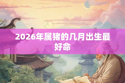2026年属猪的几月出生最好命