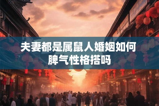 夫妻都是属鼠人婚姻如何 脾气性格搭吗