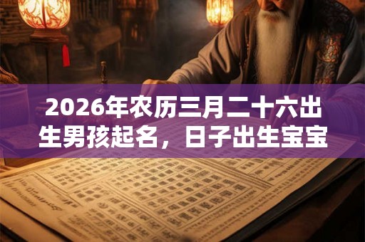 2026年农历三月二十六出生男孩起名，日子出生宝宝好吗？