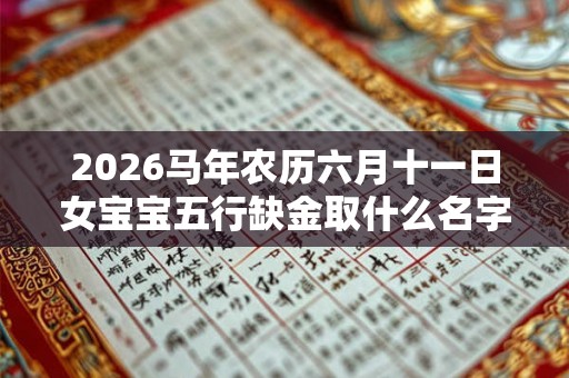 2026马年农历六月十一日女宝宝五行缺金取什么名字好? 2026马年农历六月十一日女宝宝五行缺金取什么名字好?