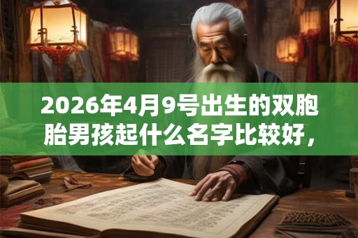 2026年4月9号出生的双胞胎男孩起什么名字比较好,五行属什么 2026年4月9号出生的双胞胎男孩起什么名字比较好,五行属什么