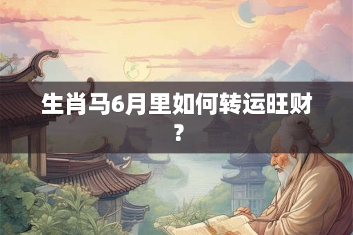 生肖马6月里如何转运旺财？