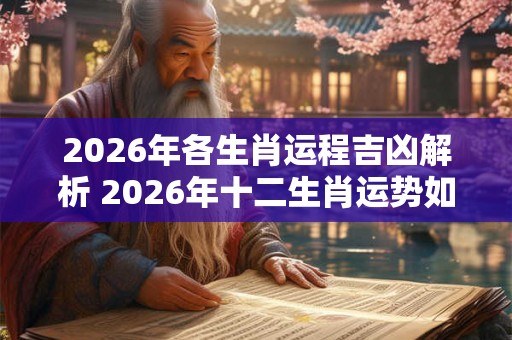 2026年各生肖运程吉凶解析 2026年十二生肖运势如何
