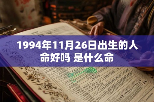 1994年11月26日出生的人命好吗 是什么命