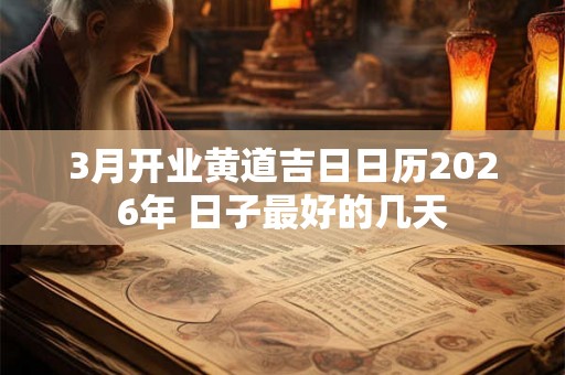 3月开业黄道吉日日历2026年 日子最好的几天
