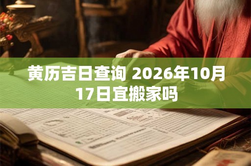 黄历吉日查询 2026年10月17日宜搬家吗 黄历吉日查询 2026年10月17日宜搬家吗