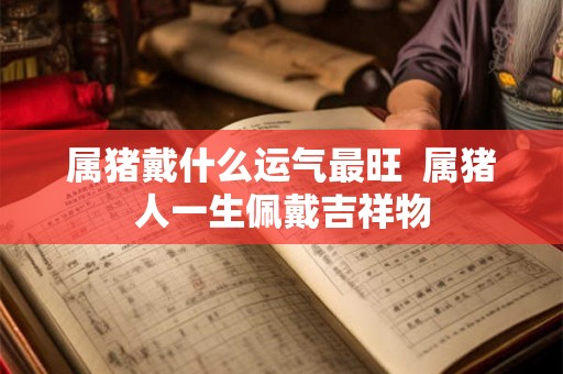 属猪戴什么运气最旺  属猪人一生佩戴吉祥物