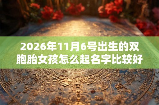 2026年11月6号出生的双胞胎女孩怎么起名字比较好听，五行属什么？