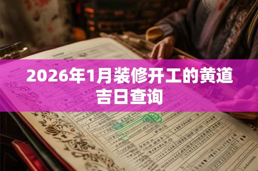 2026年1月装修开工的黄道吉日查询