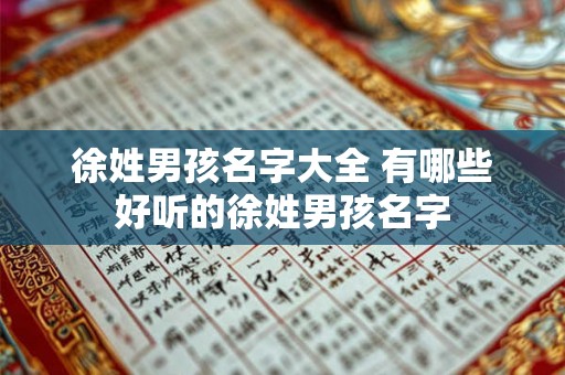 徐姓男孩名字大全 有哪些好听的徐姓男孩名字