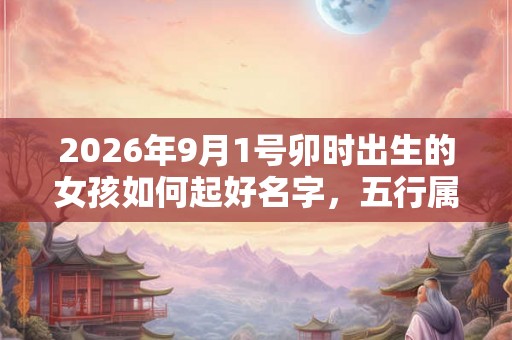 2026年9月1号卯时出生的女孩如何起好名字，五行属什么