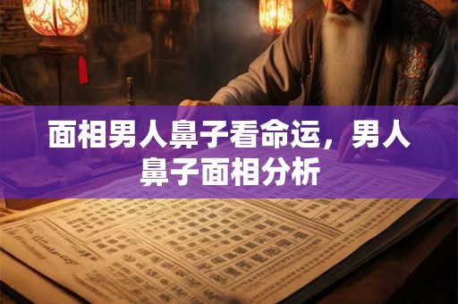面相男人鼻子看命运，男人鼻子面相分析